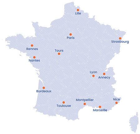 Carte des agences